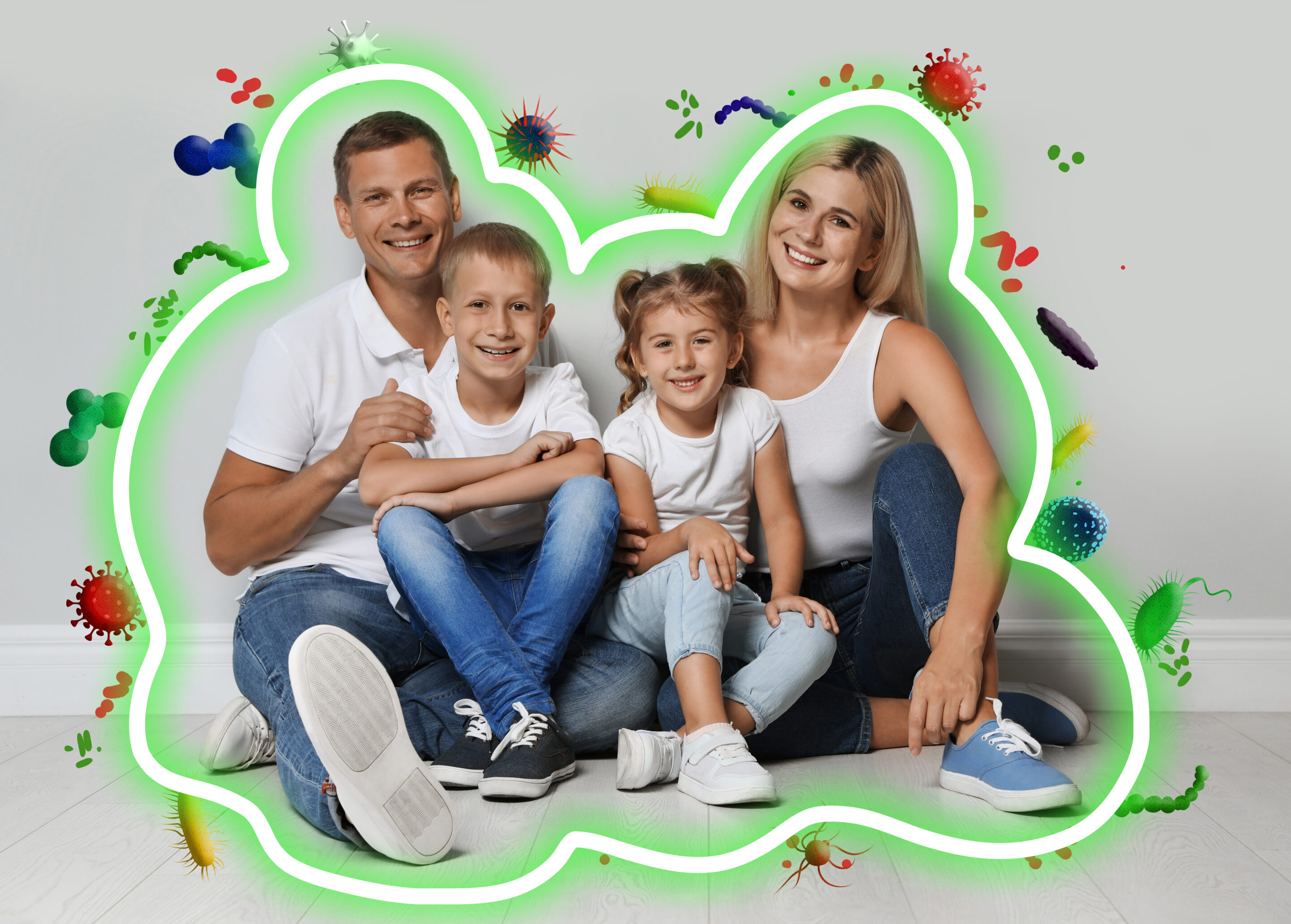 Familie durch starkes Immunsystem geschützt